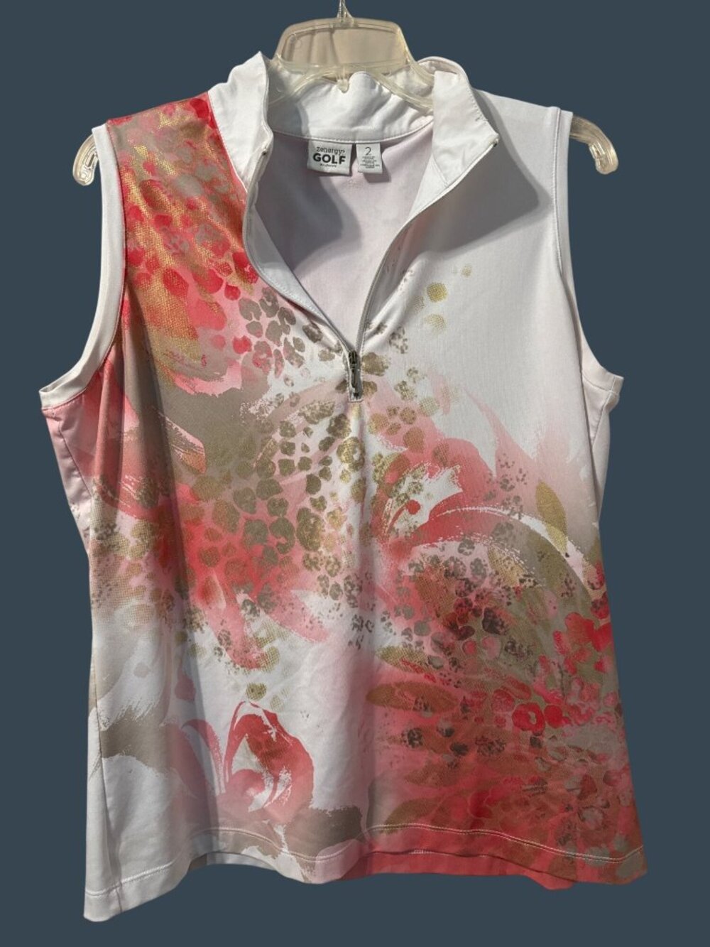 Chico's Zenergy Golf Quarter Zip Sleeveless Top Size 2 XL (12)